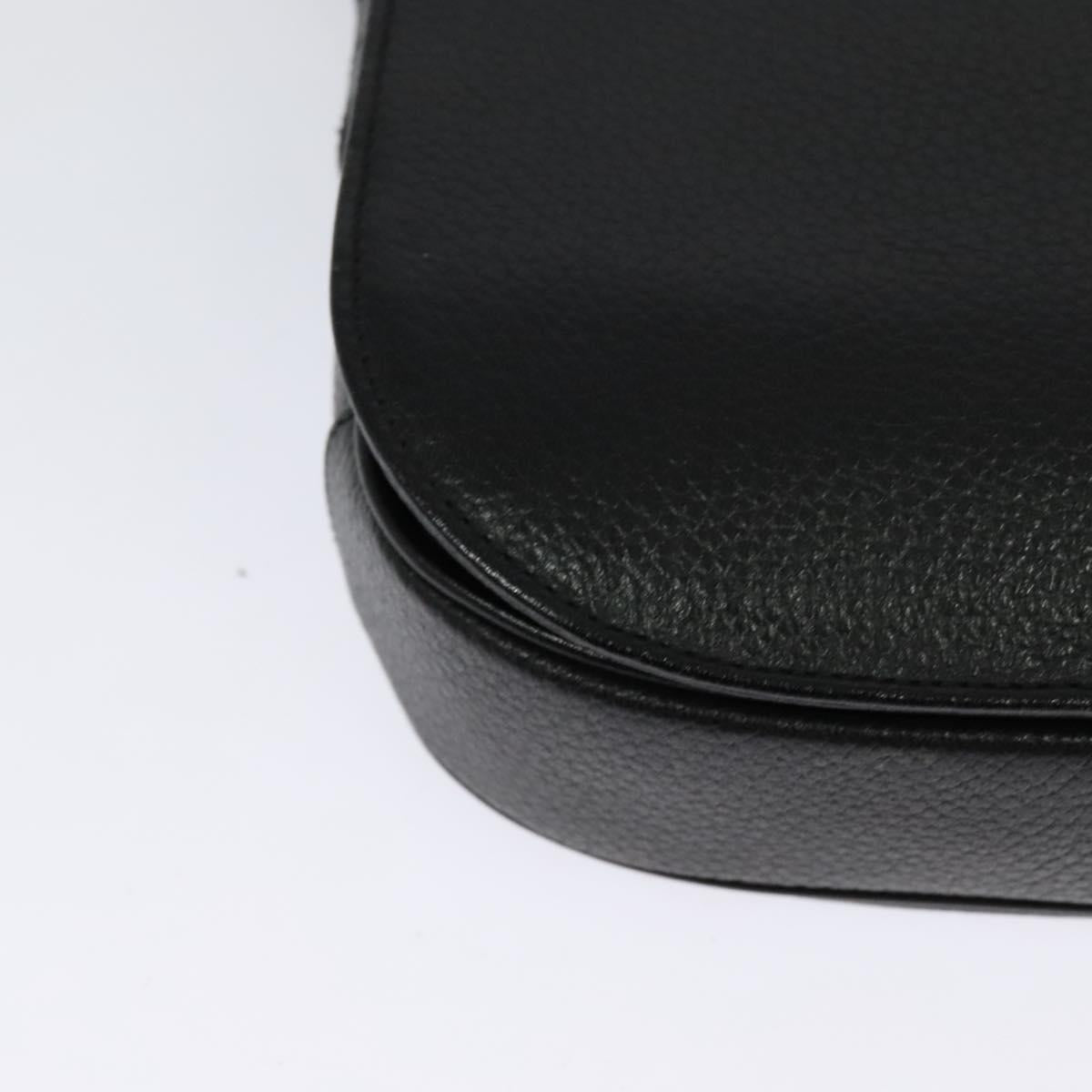 Burberrys Shoulder Bag Leather Black Gold Auth ep9691