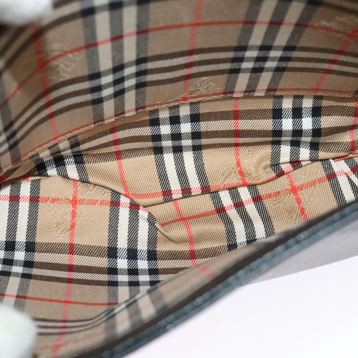 Burberrys Shoulder Bag Leather Black Gold Auth ep9691