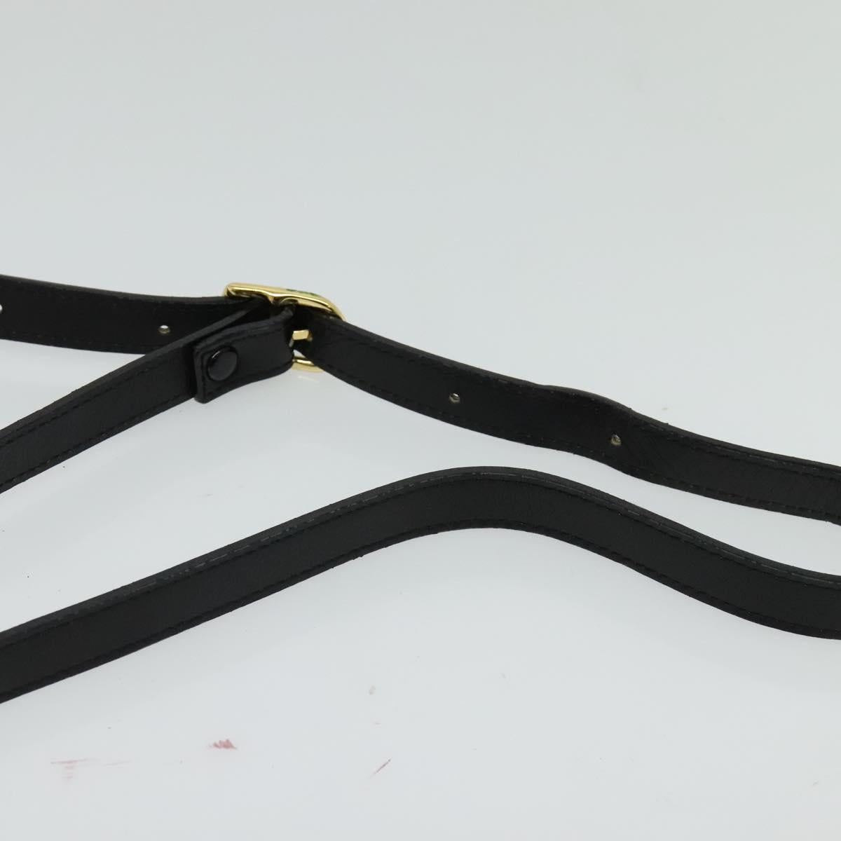 Burberrys Shoulder Bag Leather Black Gold Auth ep9691