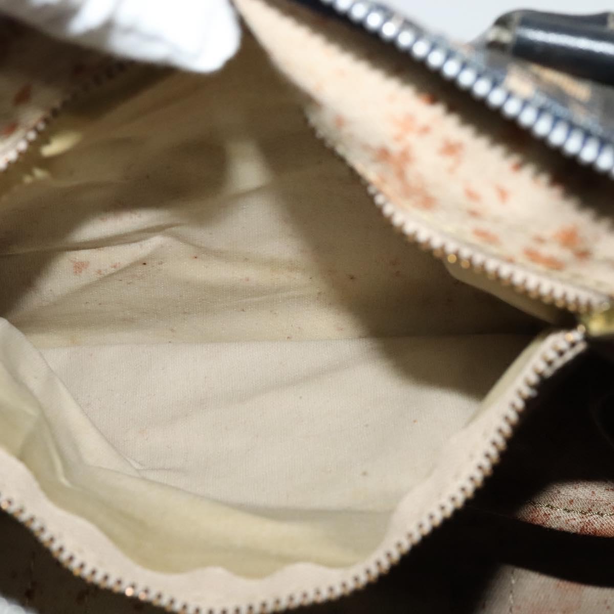 Christian Dior Trotter Canvas Boston Bag Navy Silver Auth ep9707