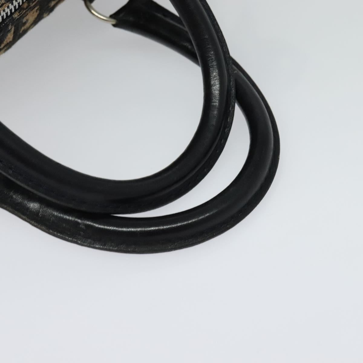 Christian Dior Trotter Canvas Boston Bag Navy Silver Auth ep9707