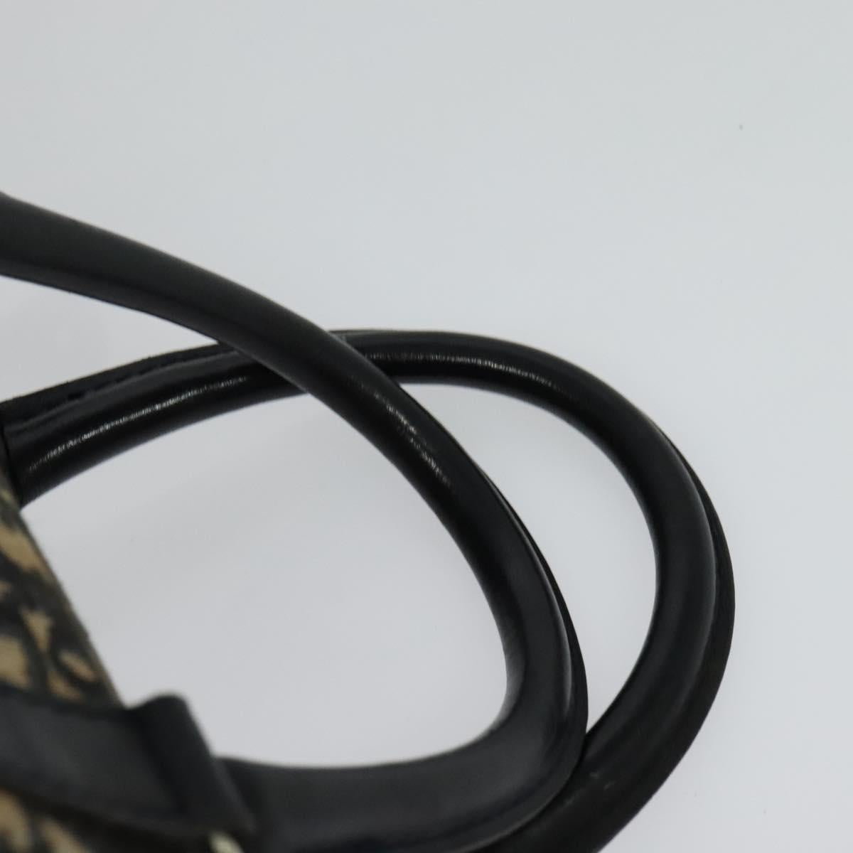 Christian Dior Trotter Canvas Boston Bag Navy Silver Auth ep9707