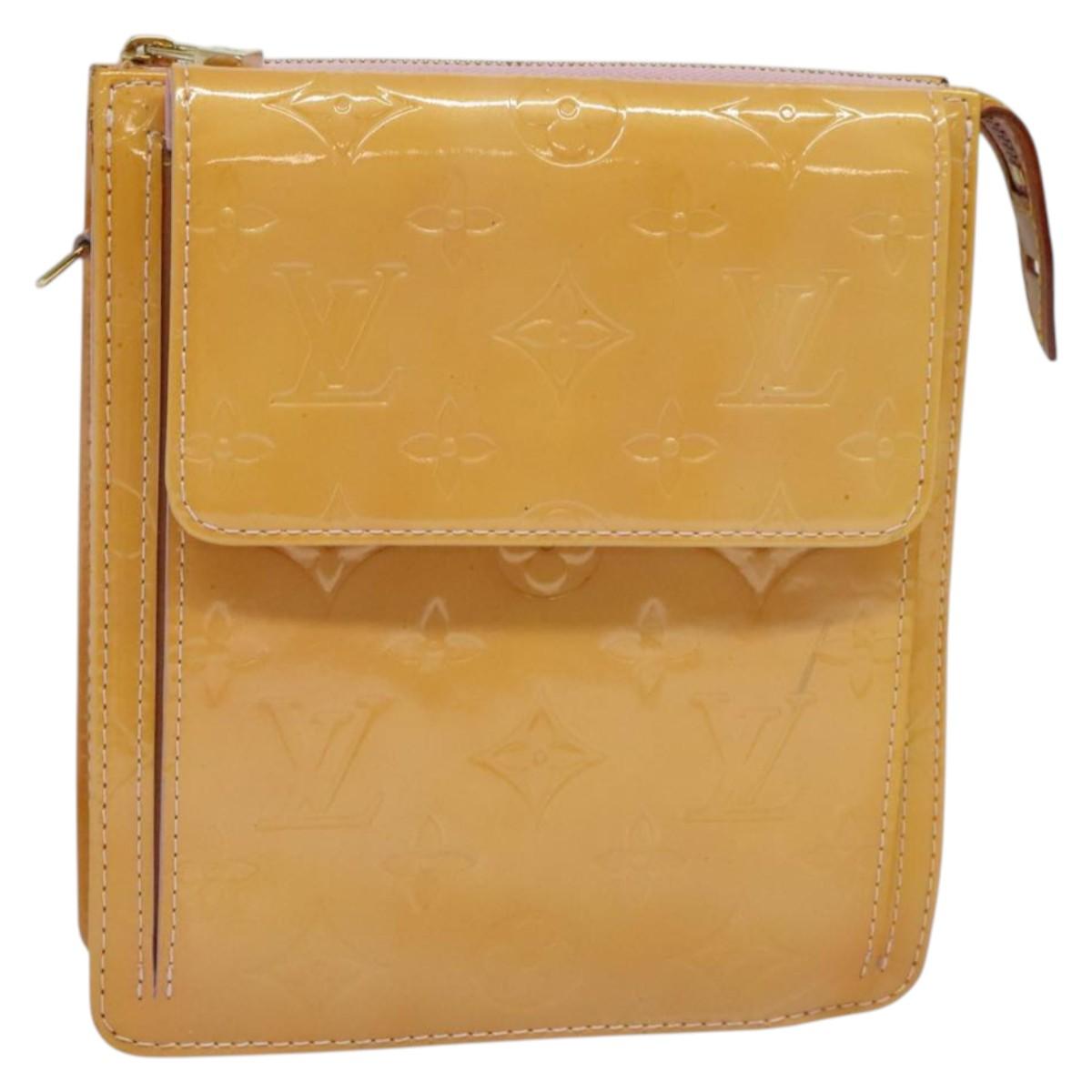 LOUIS VUITTON Monogram Vernis Motto Pouch Marshmallow Pink M91312 Auth ep9717