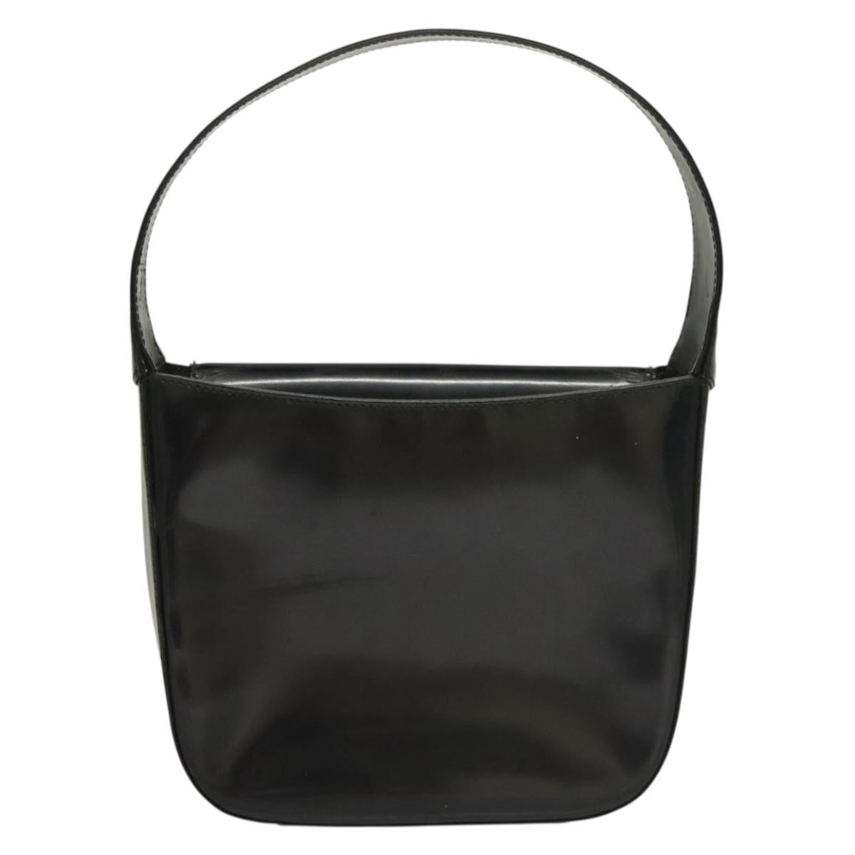 GUCCI Shoulder Bag Patent leather Black Silver 007 0249 Auth ep9726