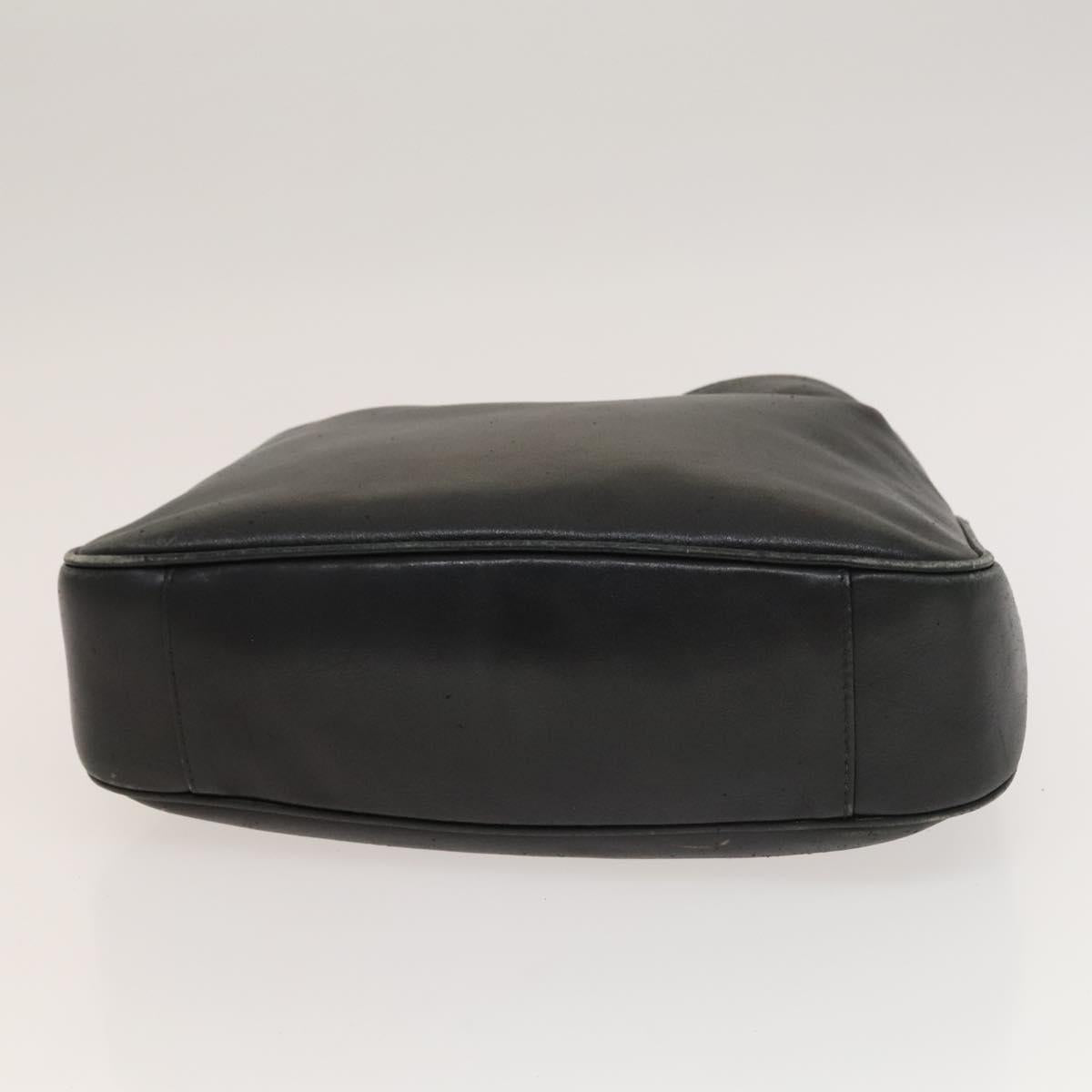 GUCCI Bamboo Hand Bag Leather Black Gold 001 2113 1638 Auth ep9730