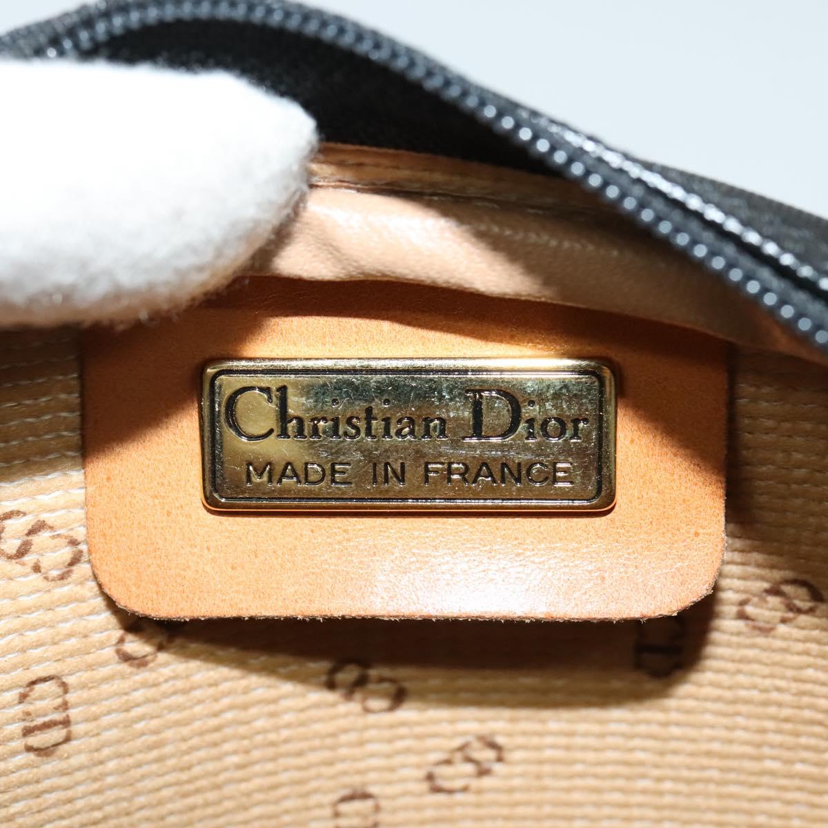 Christian Dior Shoulder Bag PVC Canvas Black Gold Auth ep9735