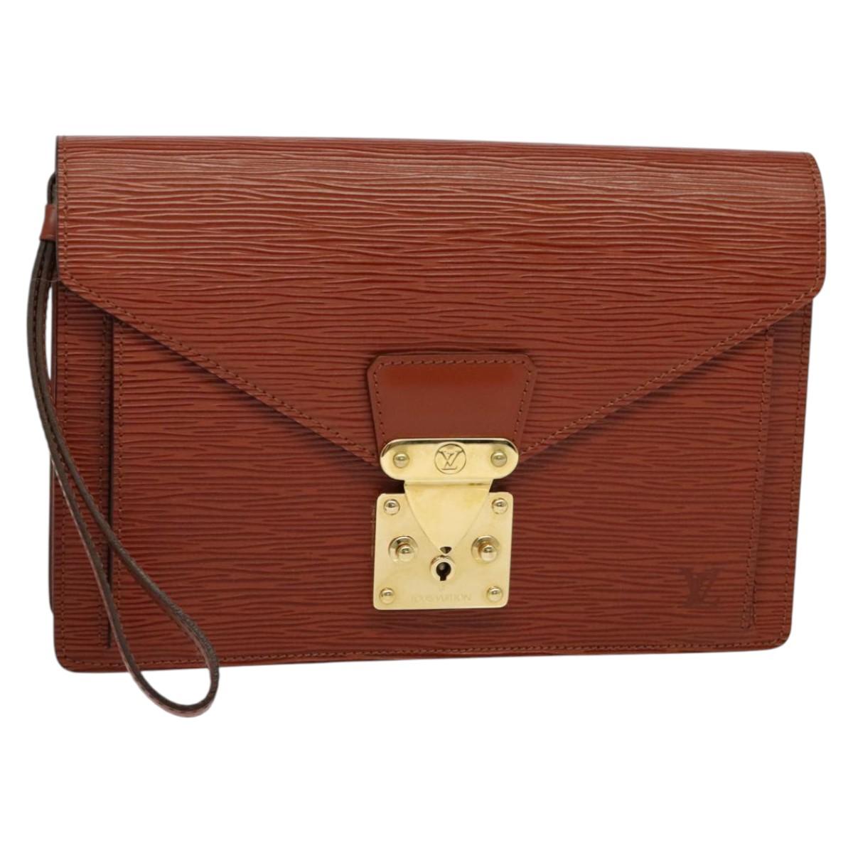 LOUIS VUITTON Epi Serie Dragonne Hand Bag Brown M52618 LV Auth ep9739