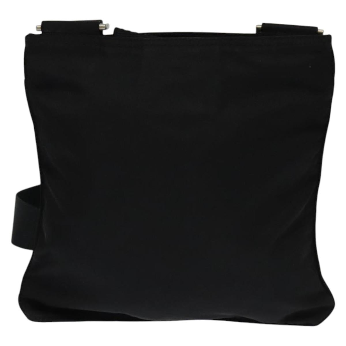 PRADA Shoulder Bag Nylon Black Silver Auth ep9765