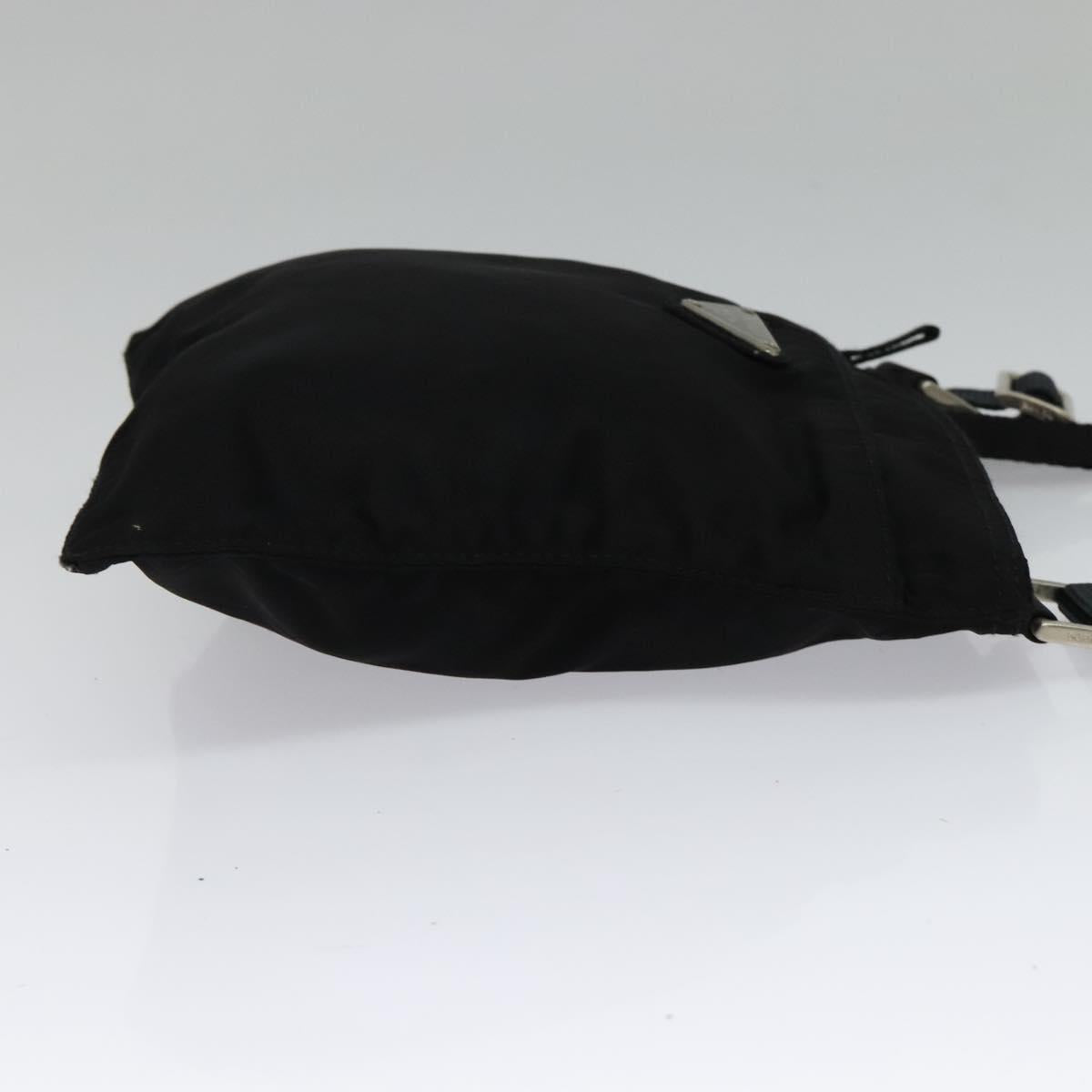 PRADA Shoulder Bag Nylon Black Silver Auth ep9765