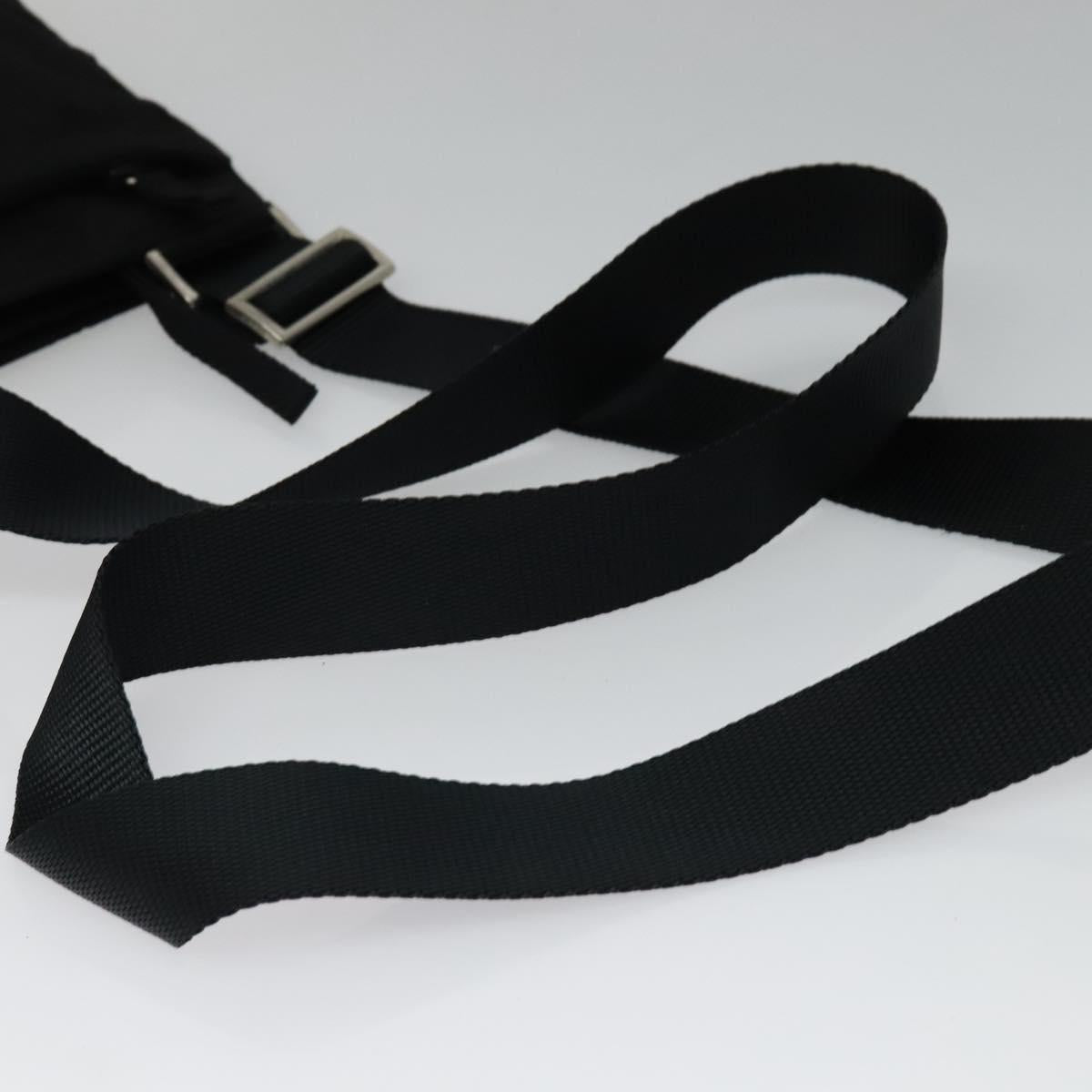 PRADA Shoulder Bag Nylon Black Silver Auth ep9765
