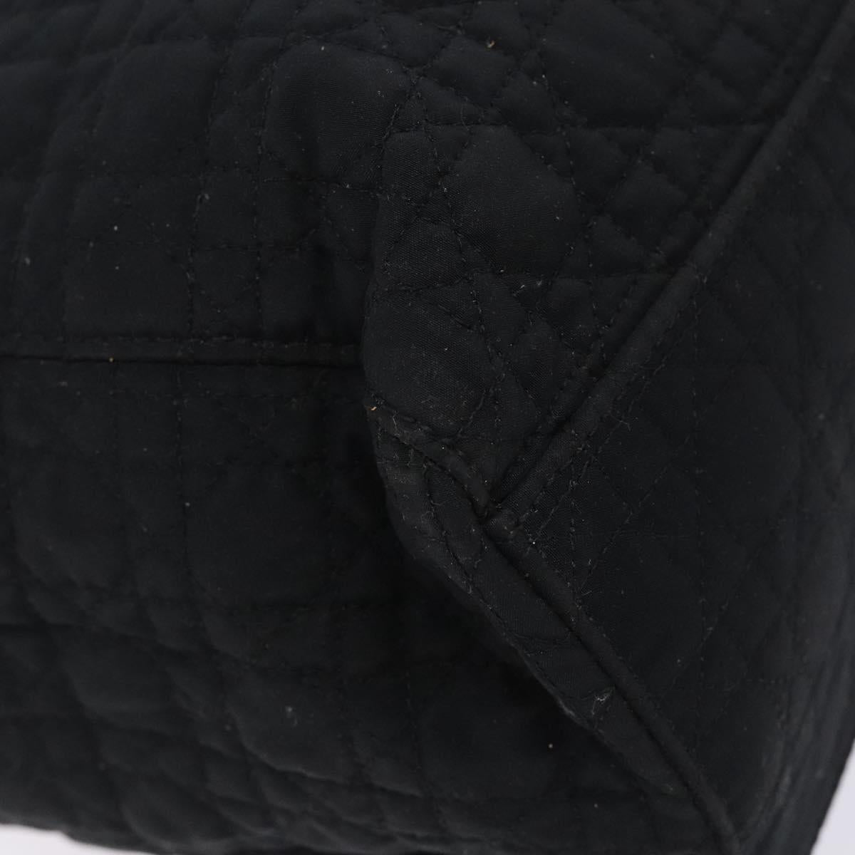 Christian Dior Canage Hand Bag Nylon Black Gold Auth ep9833