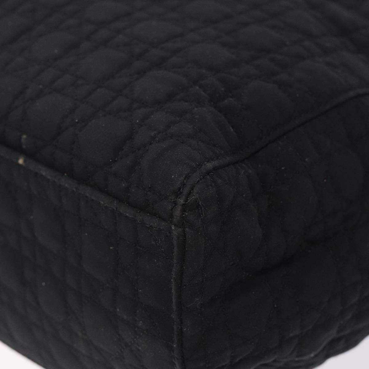 Christian Dior Canage Hand Bag Nylon Black Gold Auth ep9833