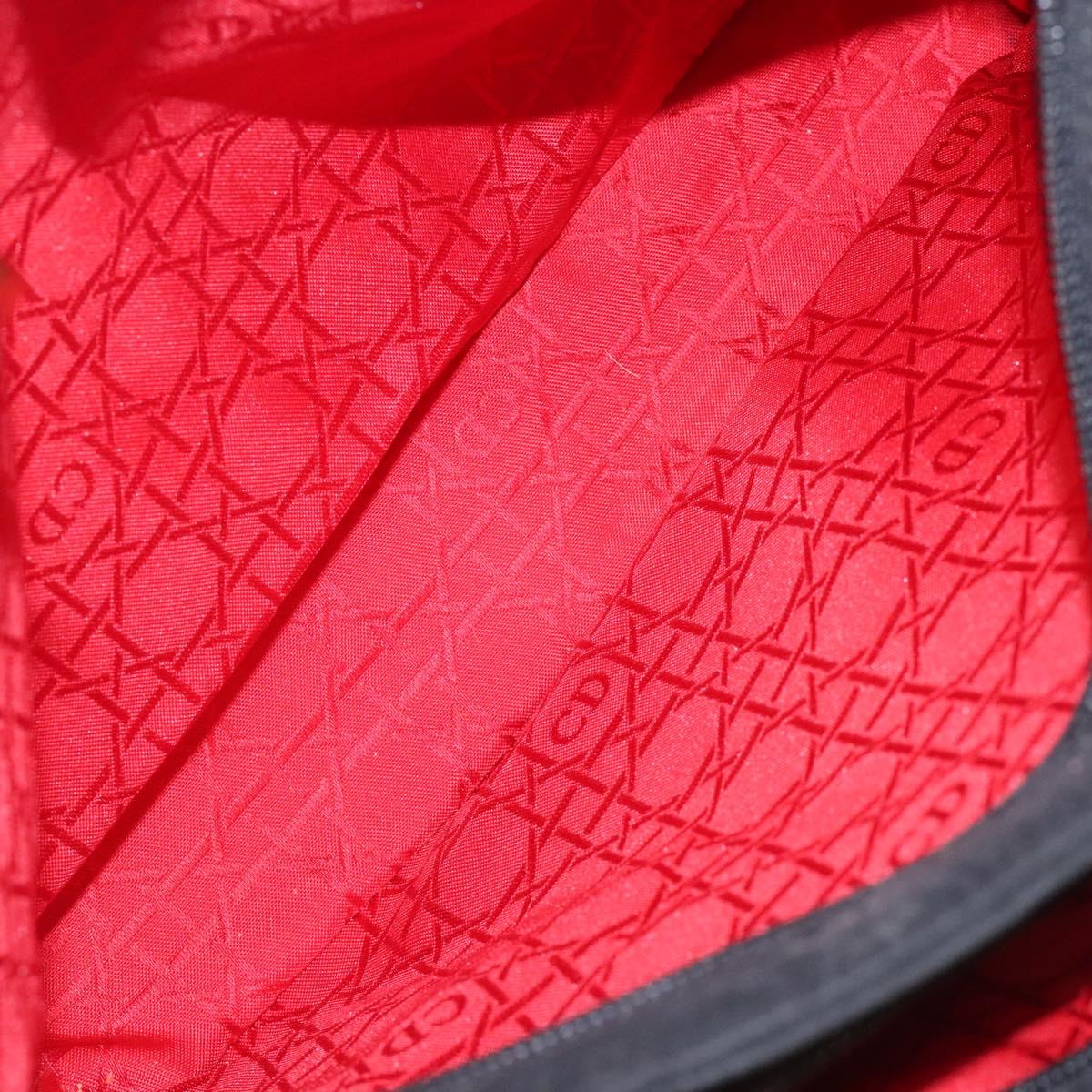 Christian Dior Canage Hand Bag Nylon Black Gold Auth ep9833