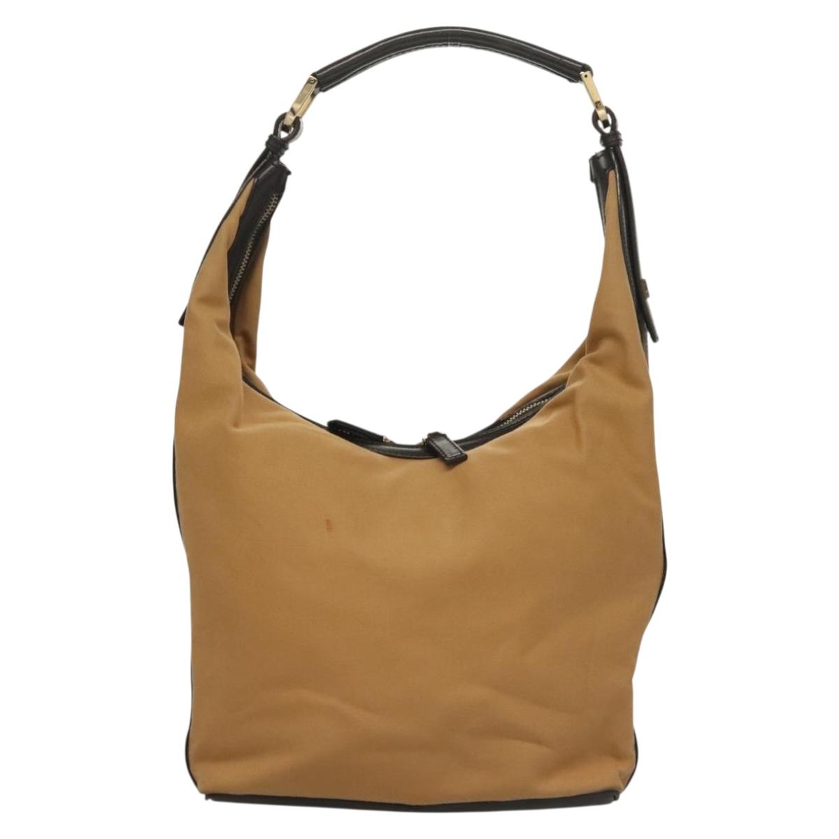 GUCCI Web Sherry Line Shoulder Bag Canvas Beige Gold 001 4288 Auth ep9856