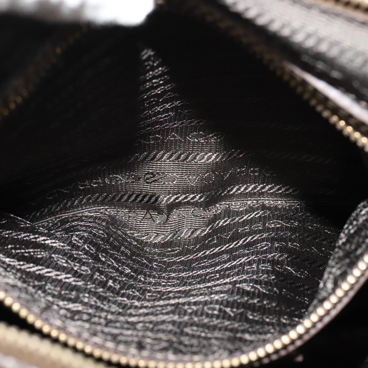 PRADA Shoulder Bag Canvas Brown Gold Auth ep9878