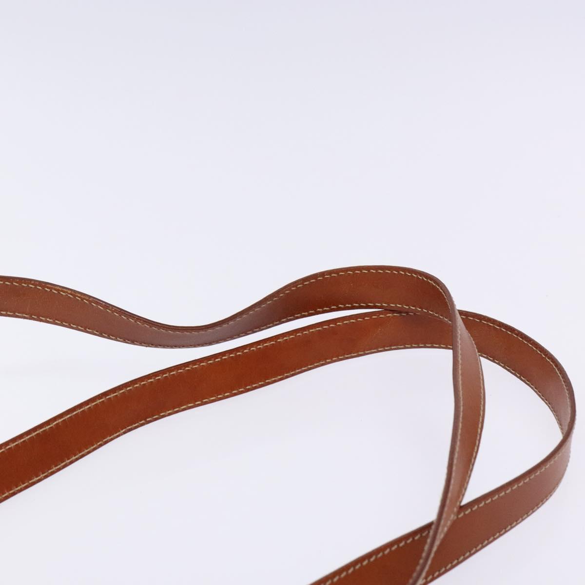 CELINE Macadam Canvas Hand Bag PVC Leather Brown Gold Auth ep9884