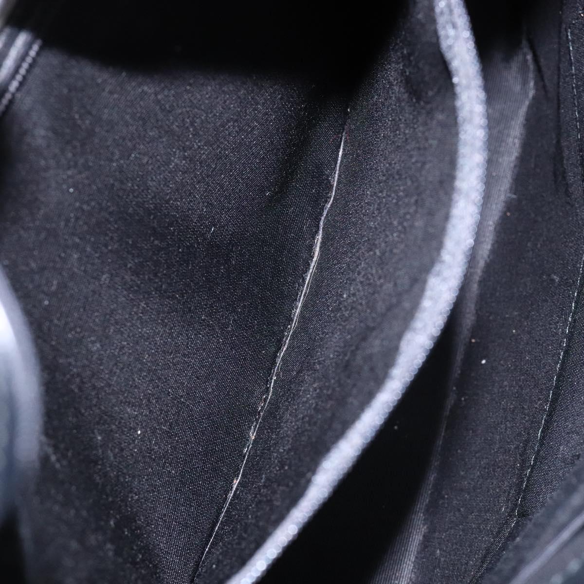 BURBERRY Shoulder Bag Leather Black Silver Auth ep9890