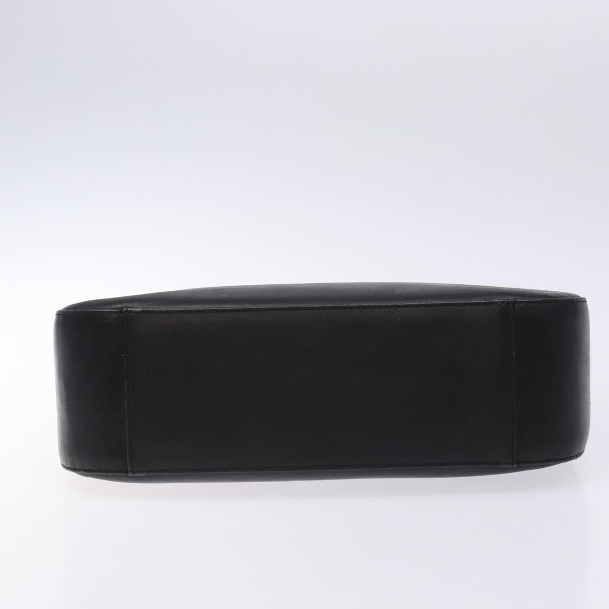 BURBERRY Shoulder Bag Leather Black Silver Auth ep9890