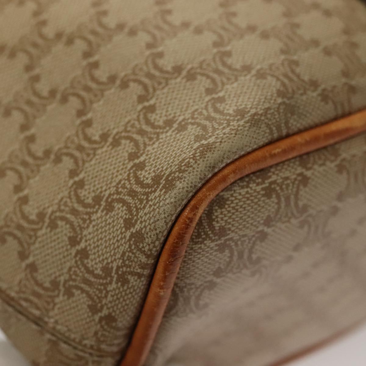CELINE Macadam Canvas Shoulder Bag PVC Beige Gold Auth ep9897
