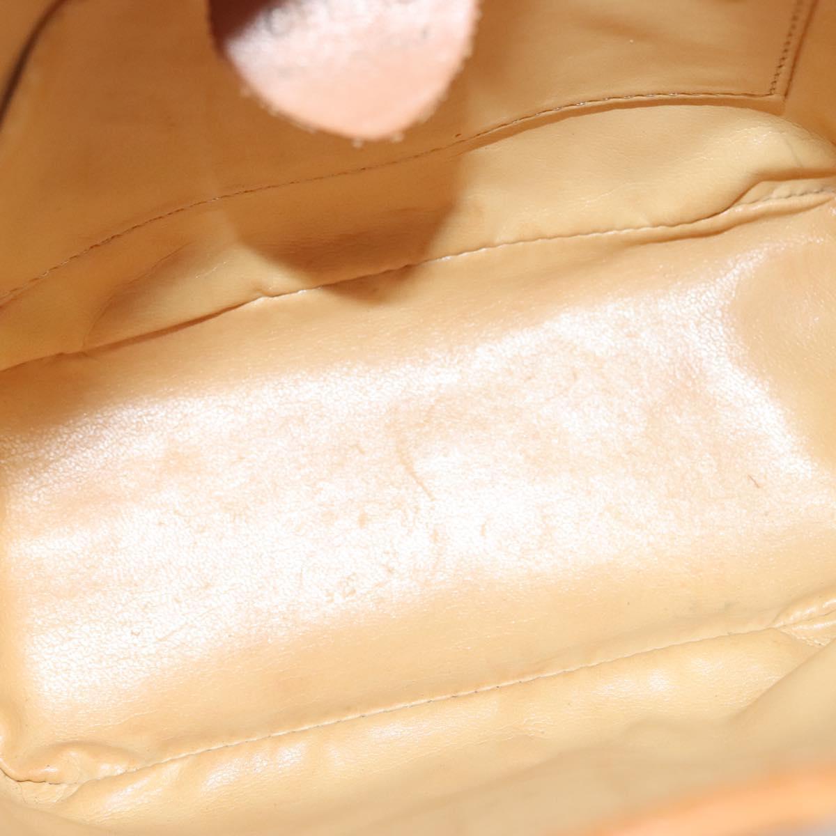 CELINE Macadam Canvas Shoulder Bag PVC Beige Gold Auth ep9897