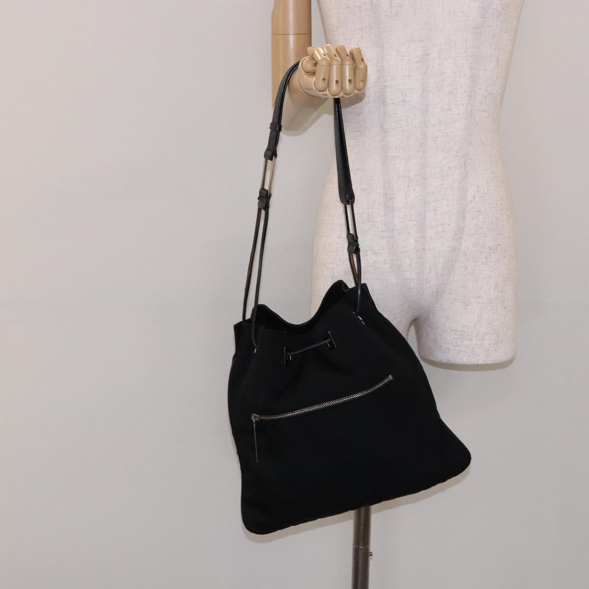 GUCCI Shoulder Bag Canvas Black Silver 001 4021 Auth ep9915