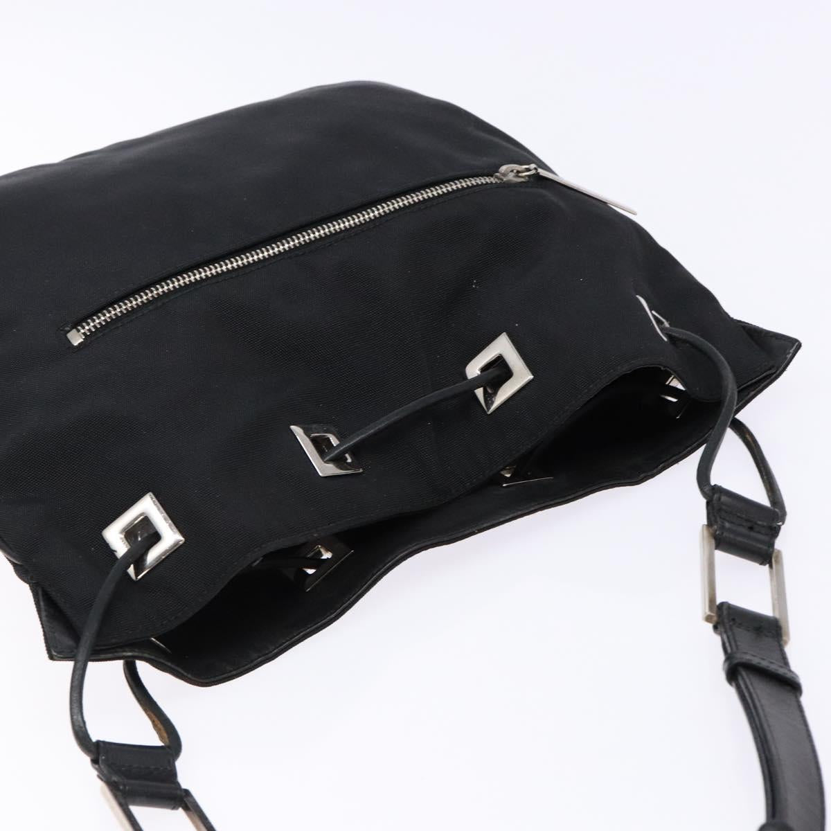 GUCCI Shoulder Bag Canvas Black Silver 001 4021 Auth ep9915
