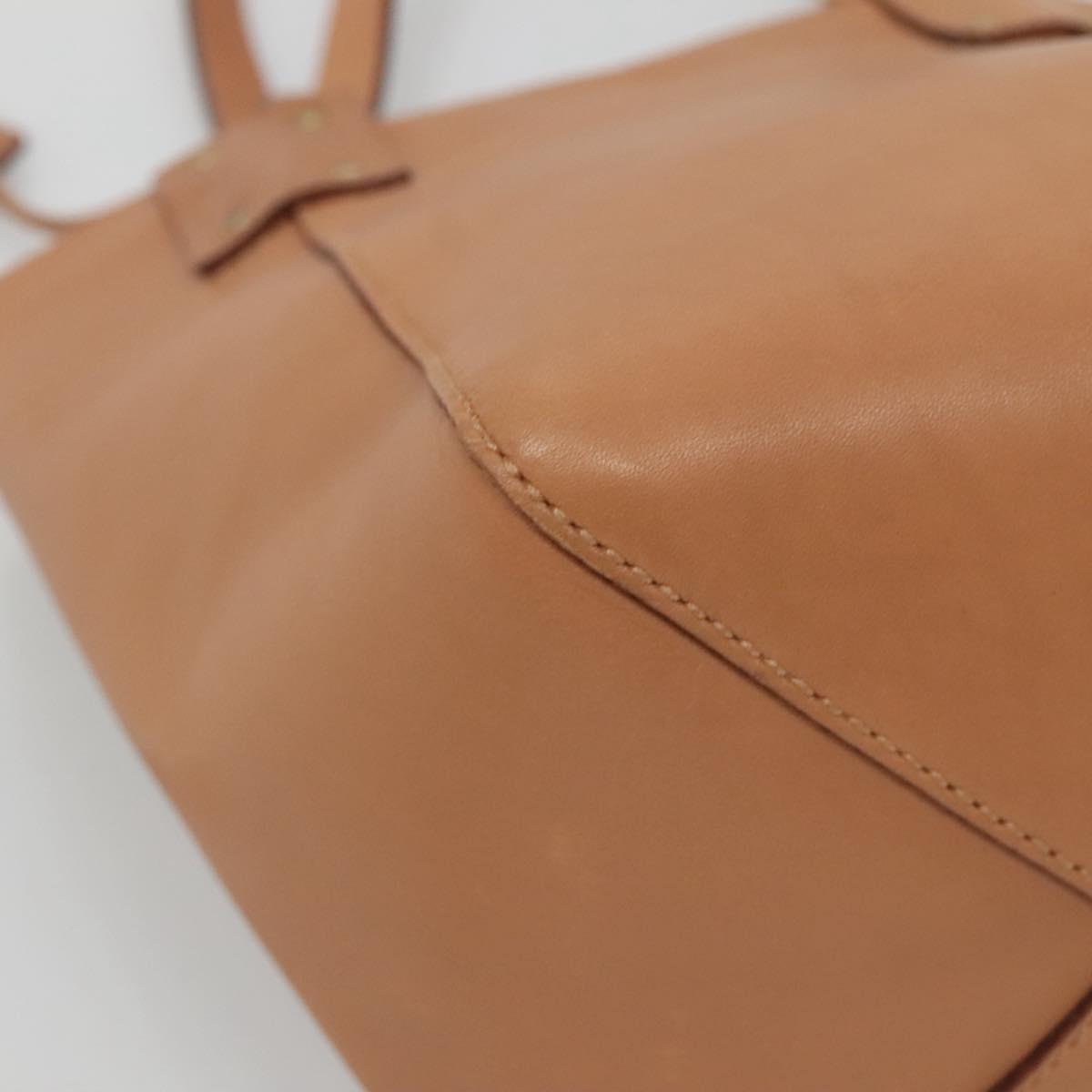 GUCCI Hand Bag Leather Beige Gold 94888 Auth ep9939