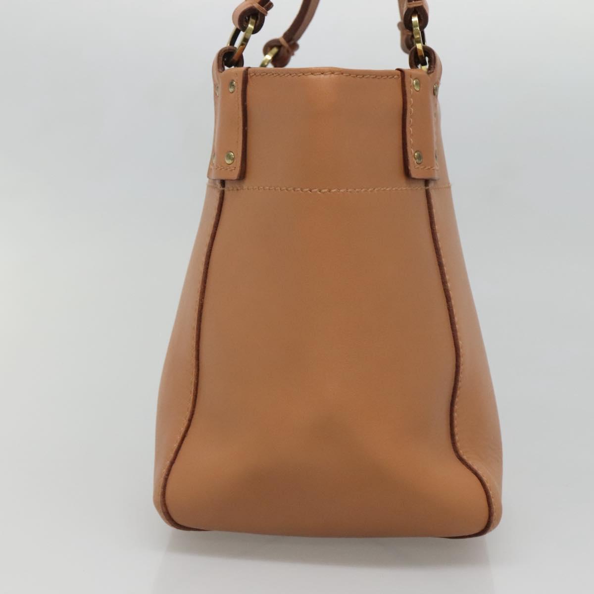 GUCCI Hand Bag Leather Beige Gold 94888 Auth ep9939