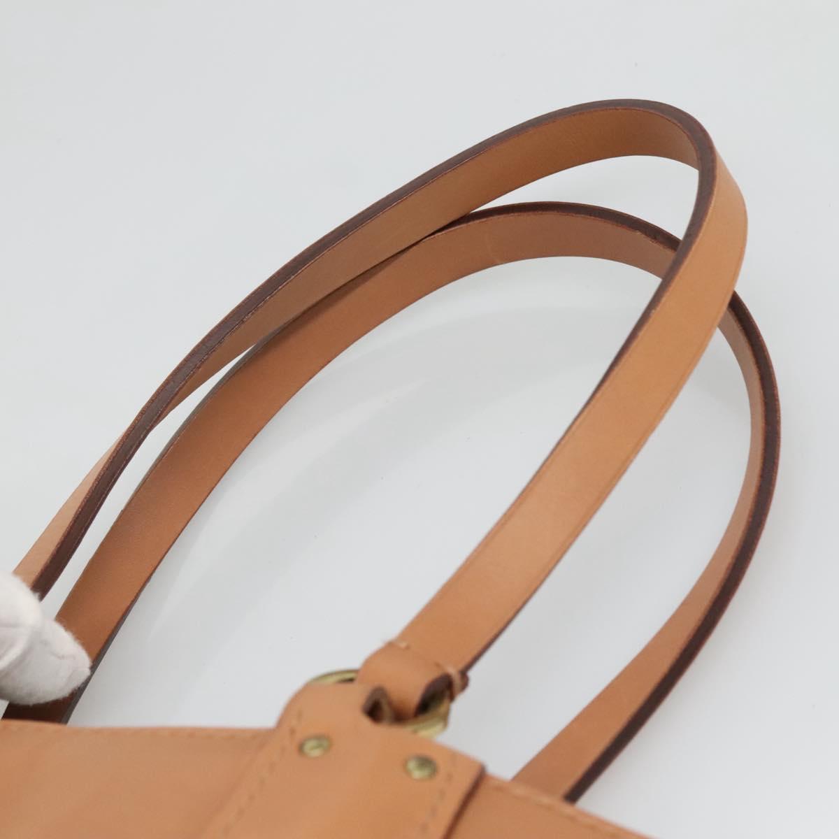 GUCCI Hand Bag Leather Beige Gold 94888 Auth ep9939