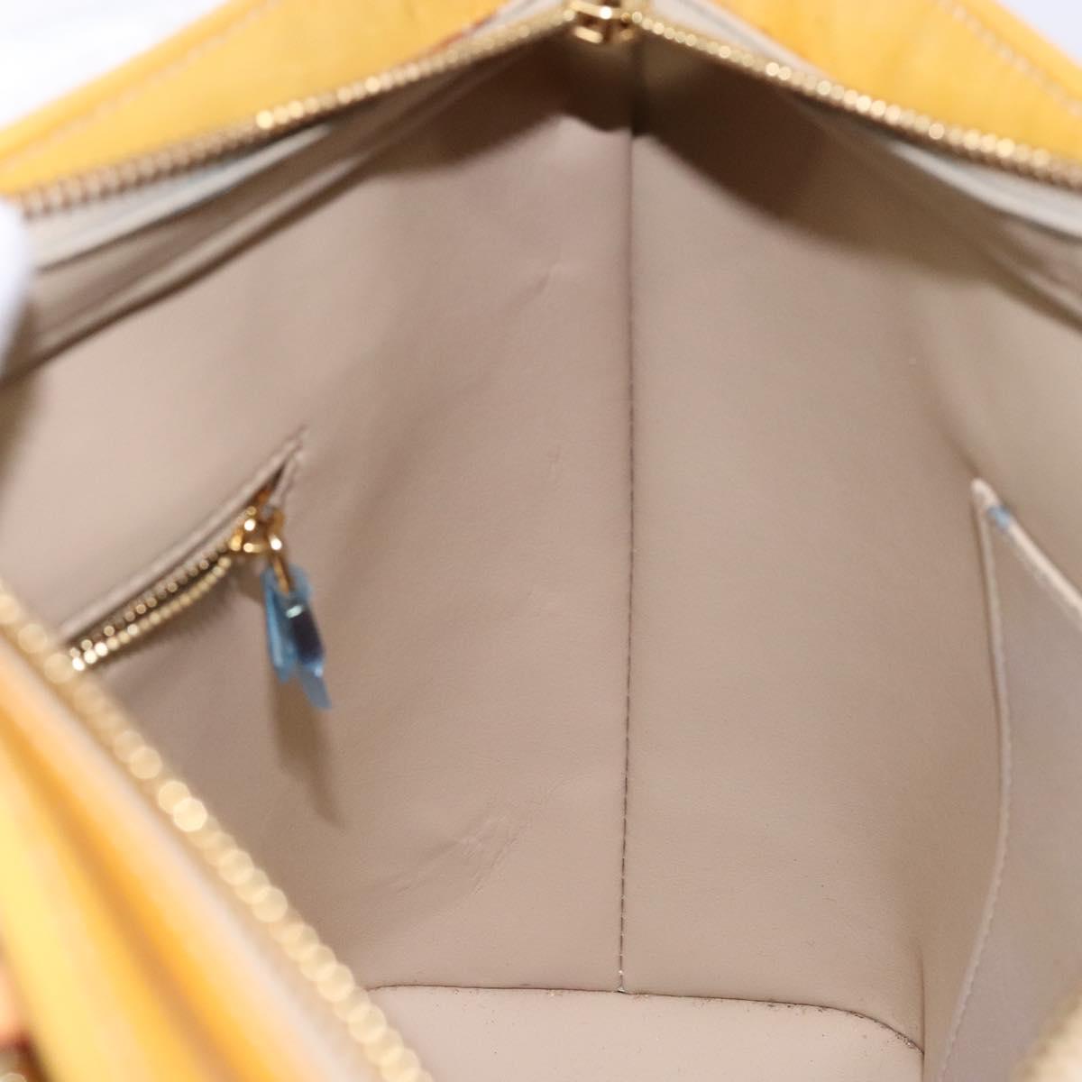 LOUIS VUITTON Monogram Vernis Houston Hand Bag Beige M91004 LV Auth ep9941