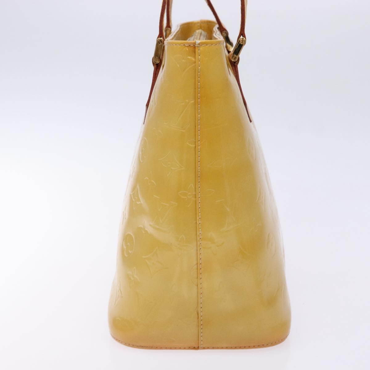 LOUIS VUITTON Monogram Vernis Houston Hand Bag Beige M91004 LV Auth ep9941