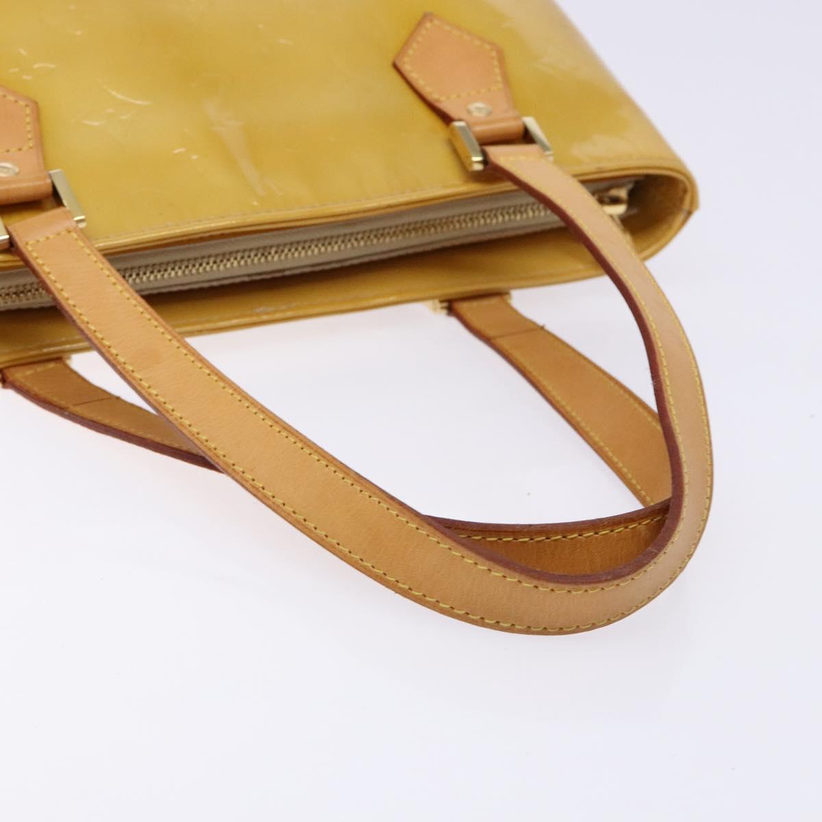 LOUIS VUITTON Monogram Vernis Houston Hand Bag Beige M91004 LV Auth ep9941