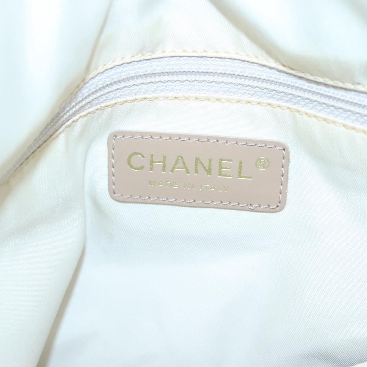 CHANEL New Travel Line Tote Bag Nylon Beige Gold CC Auth ep9942