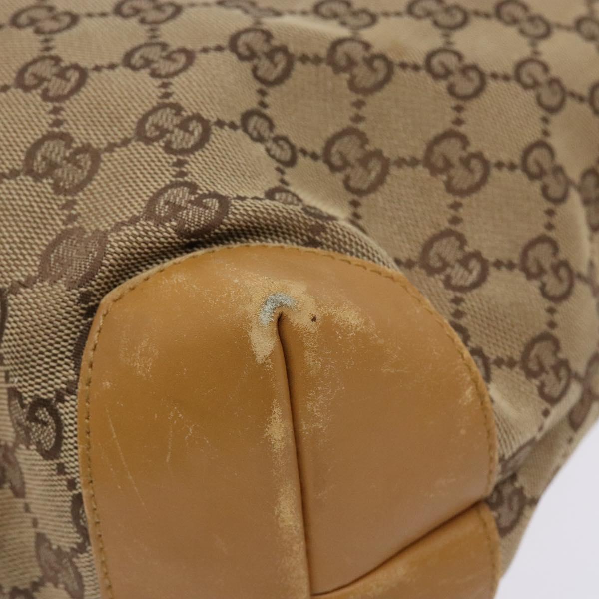 GUCCI GG Canvas Tote Bag Beige Silver 019 0401 Auth ep9945