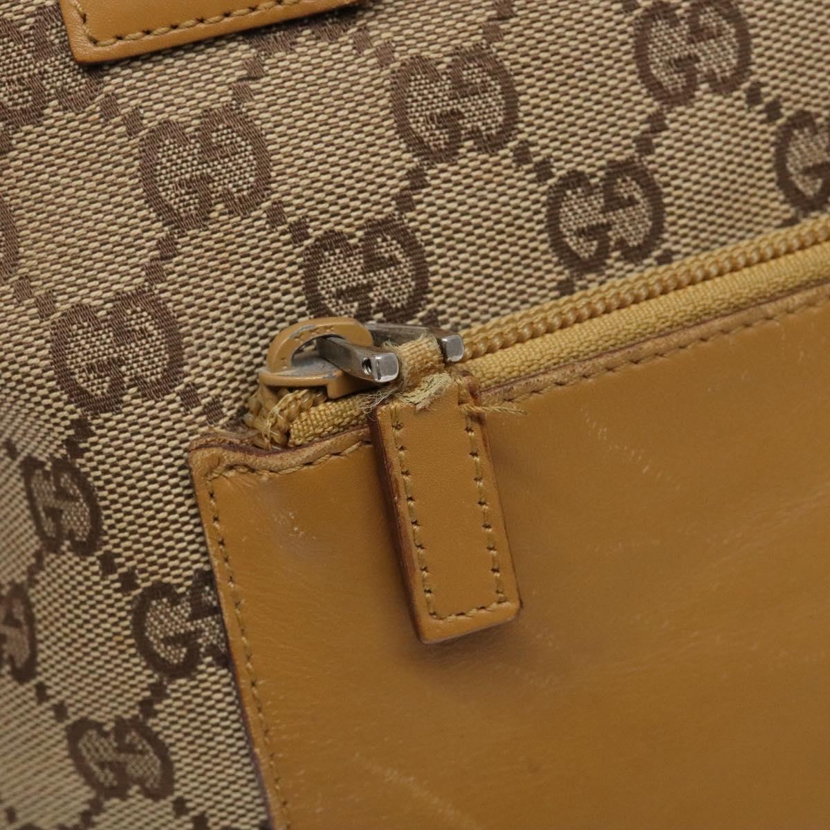 GUCCI GG Canvas Tote Bag Beige Silver 019 0401 Auth ep9945