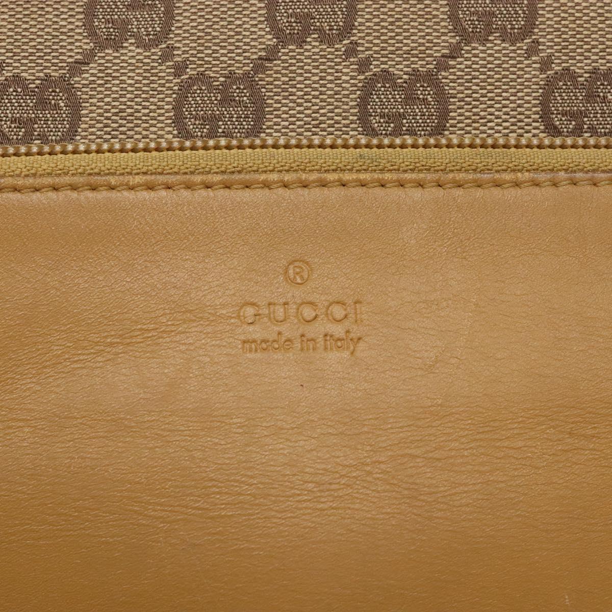 GUCCI GG Canvas Tote Bag Beige Silver 019 0401 Auth ep9945