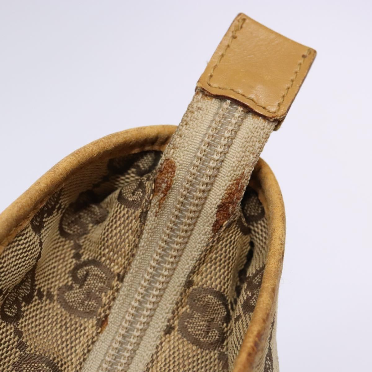 GUCCI GG Canvas Tote Bag Beige Silver 019 0401 Auth ep9945