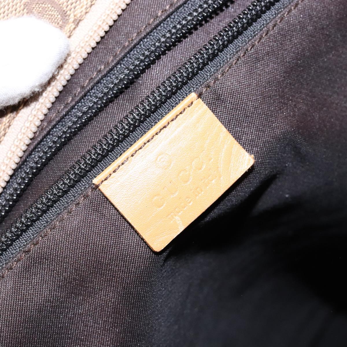 GUCCI GG Canvas Tote Bag Beige Silver 019 0401 Auth ep9945