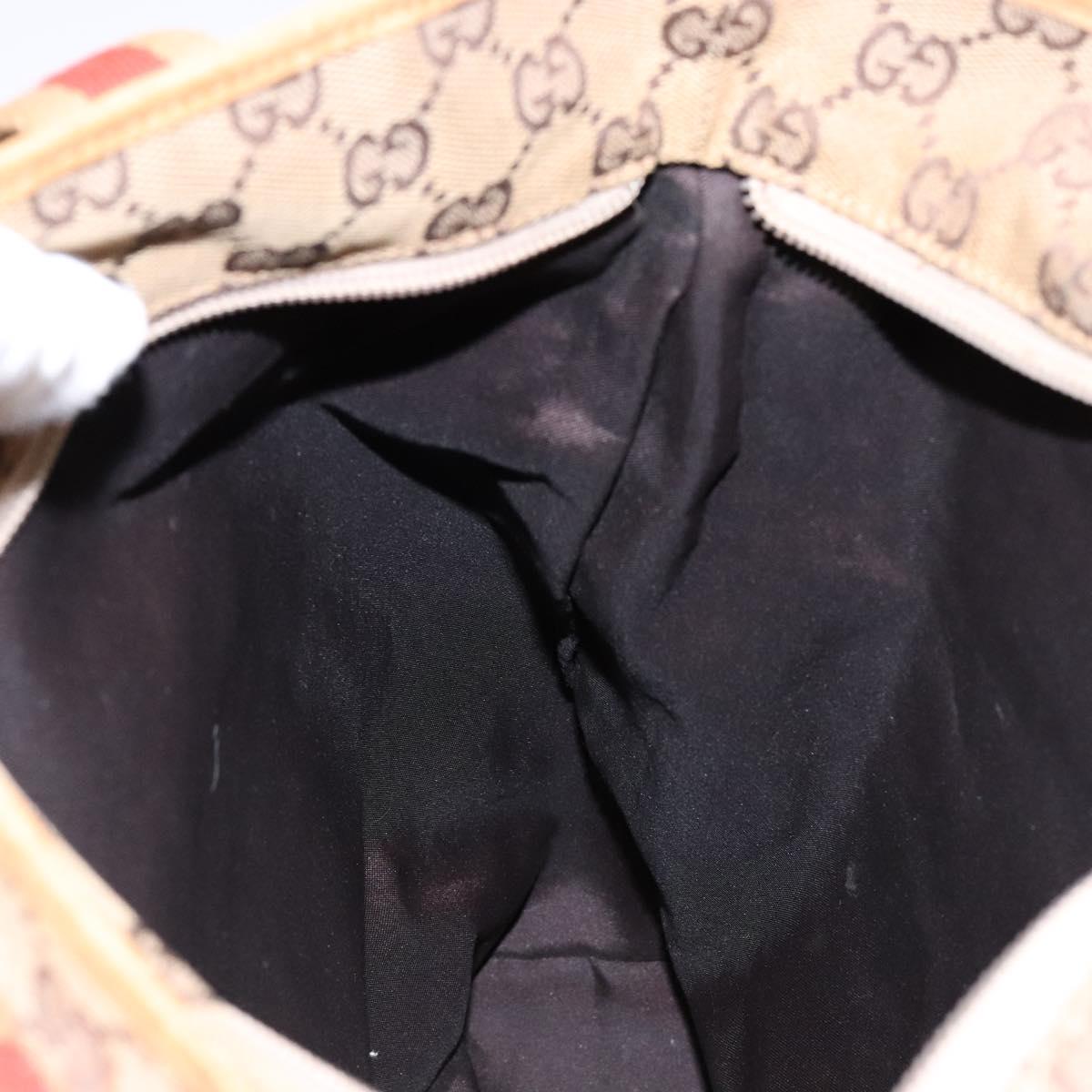 GUCCI GG Canvas Tote Bag Beige Silver 019 0401 Auth ep9945