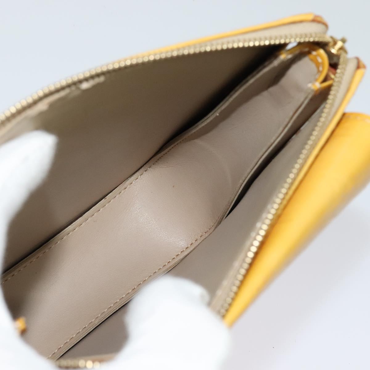 LOUIS VUITTON Monogram Vernis Motto Accessory Pouch Beige M91136 LV Auth ep9947