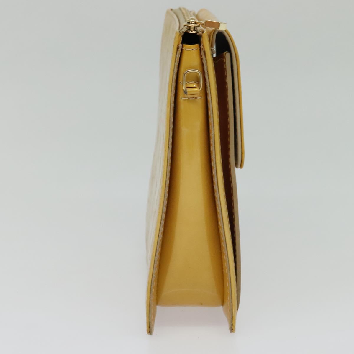 LOUIS VUITTON Monogram Vernis Motto Accessory Pouch Beige M91136 LV Auth ep9947