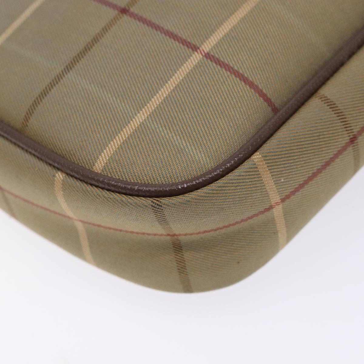 Burberrys Nova Check Shoulder Bag Canvas Beige Gold Auth ep9949