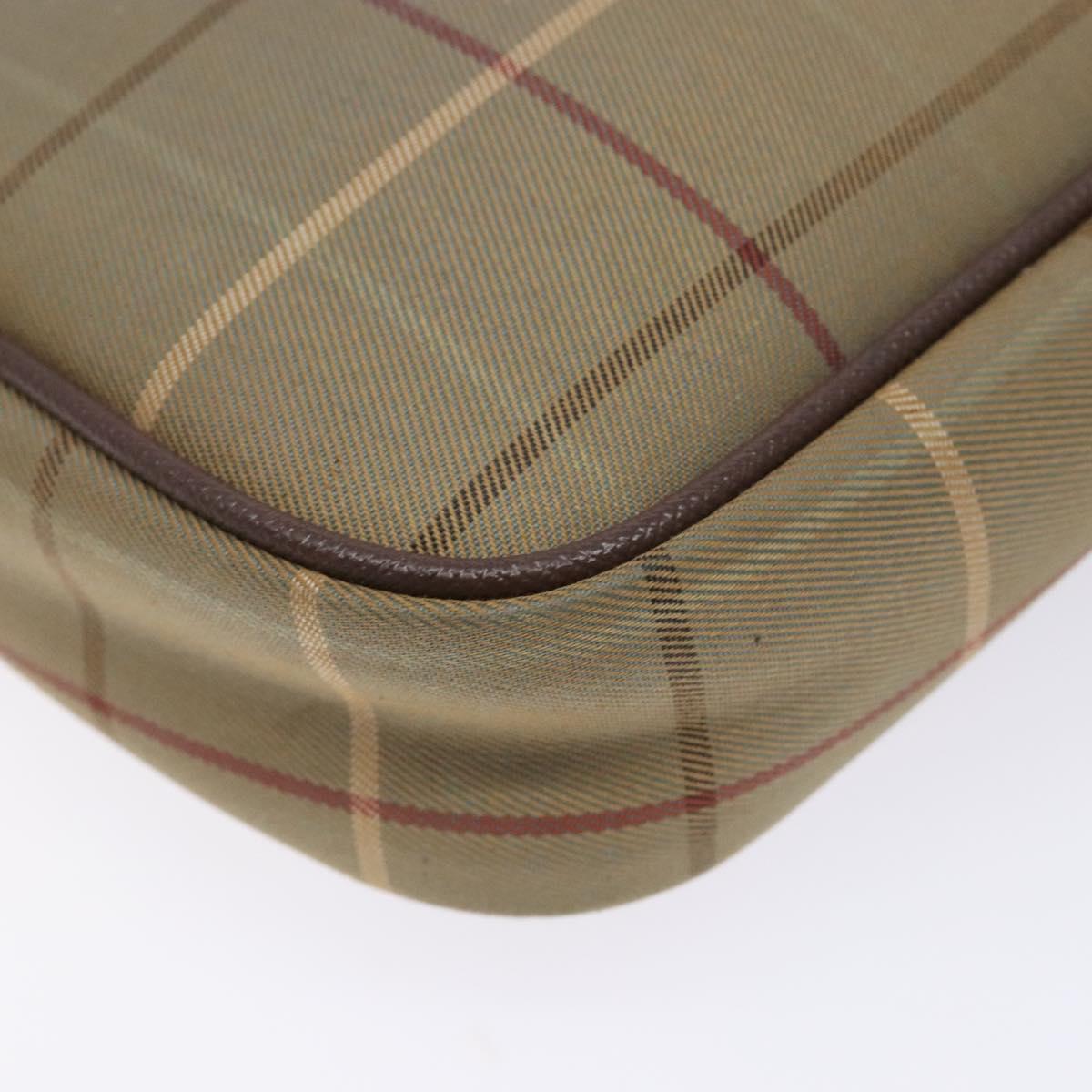 Burberrys Nova Check Shoulder Bag Canvas Beige Gold Auth ep9949