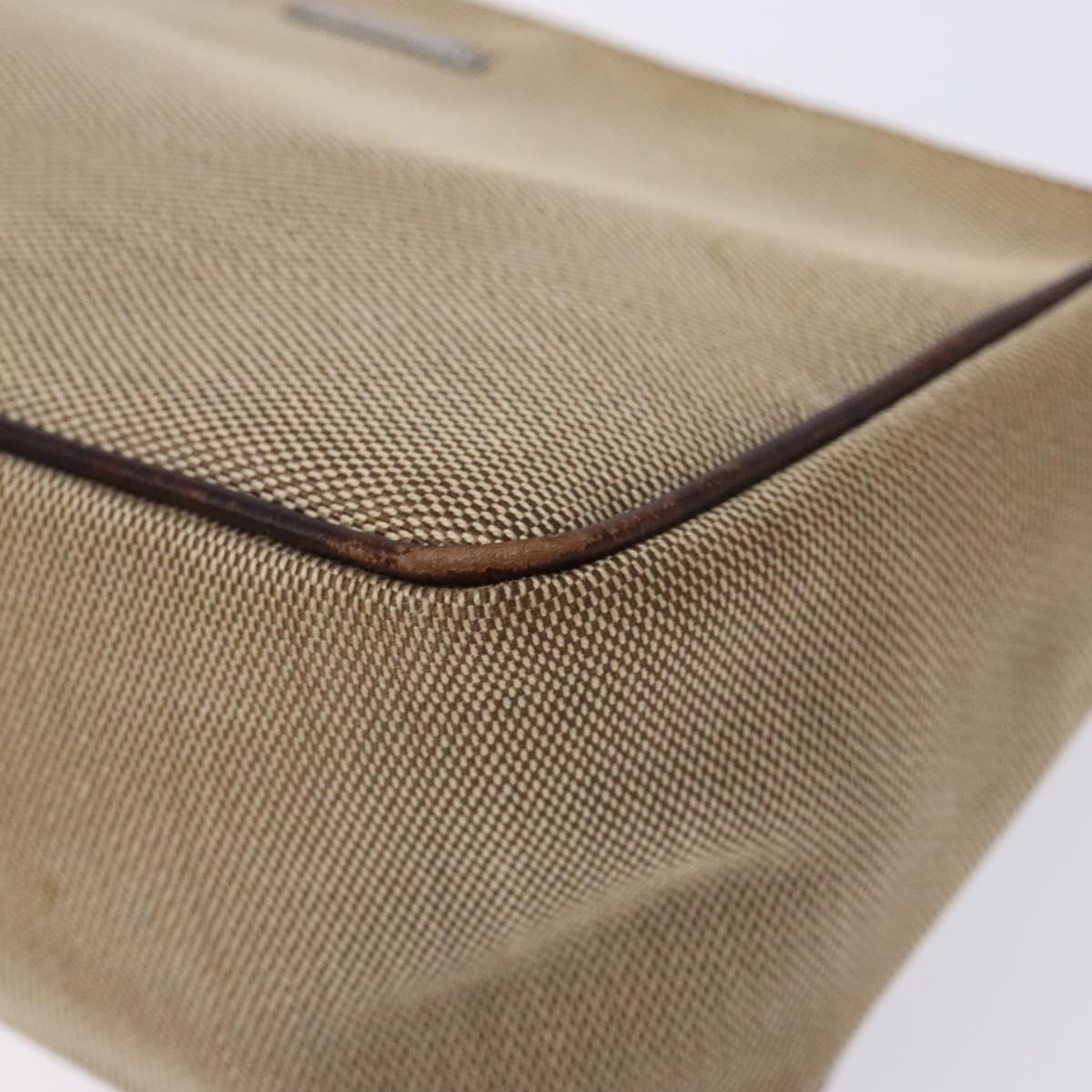 GUCCI Web Sherry Line Accessory Pouch Canvas Beige Silver Auth ep9957