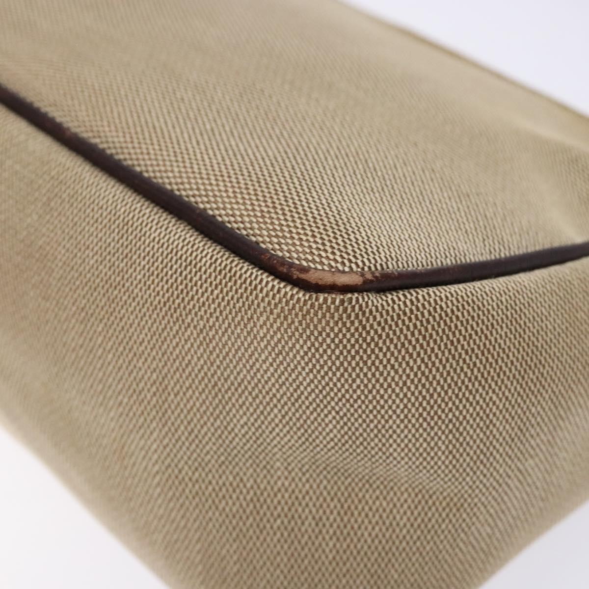 GUCCI Web Sherry Line Accessory Pouch Canvas Beige Silver Auth ep9957