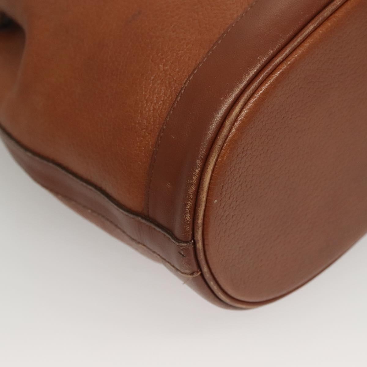 Burberrys Shoulder Bag Leather Brown Gold Auth ep9966