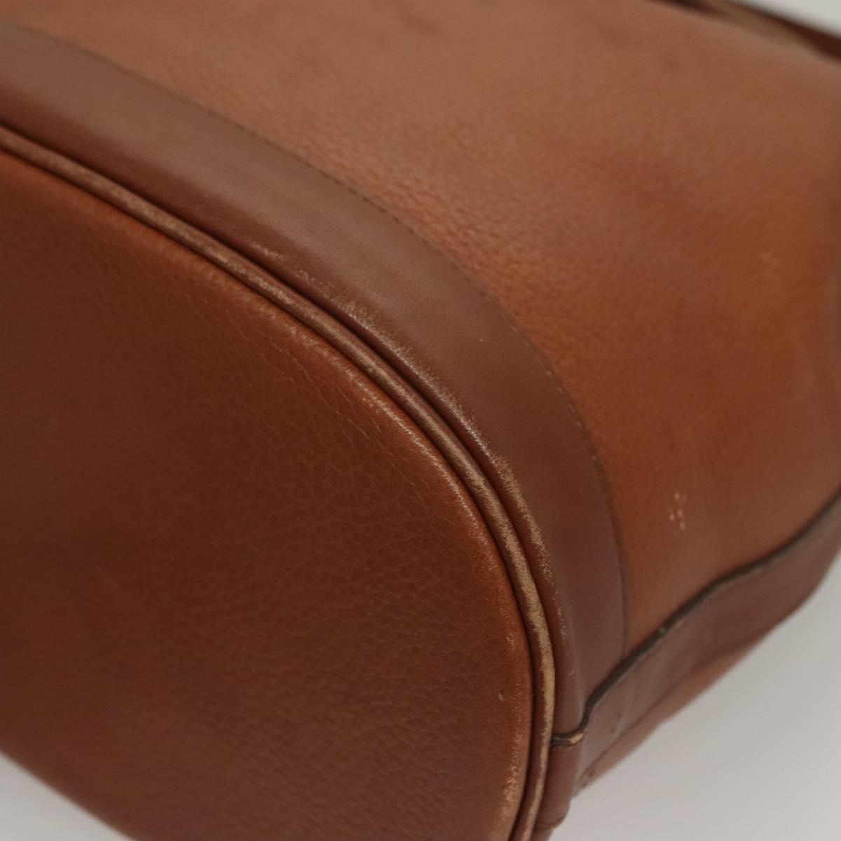 Burberrys Shoulder Bag Leather Brown Gold Auth ep9966