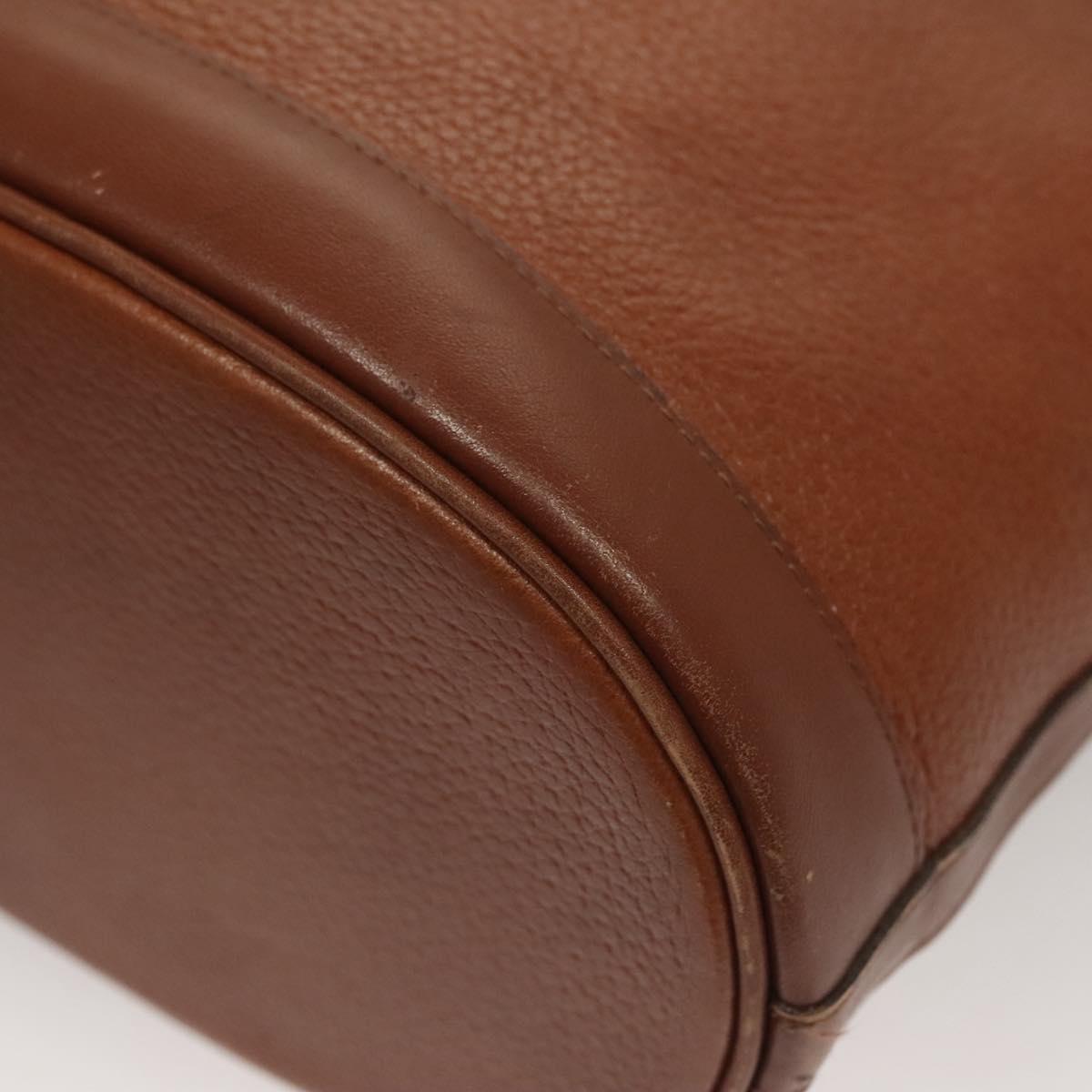 Burberrys Shoulder Bag Leather Brown Gold Auth ep9966