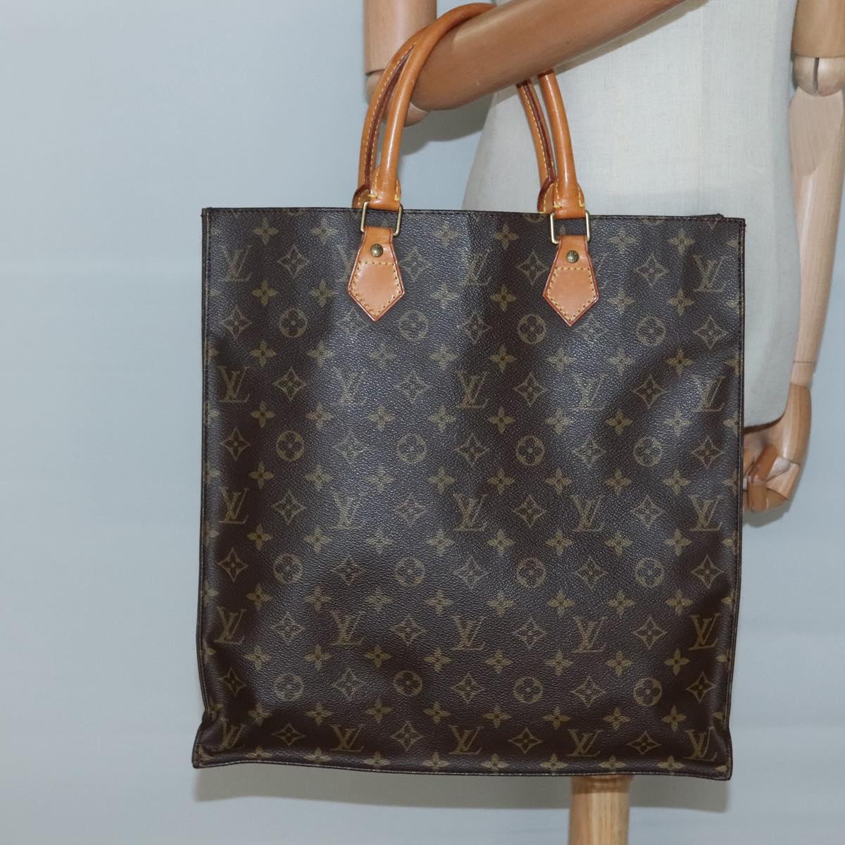 LOUIS VUITTON Monogram Sac Plat Hand Bag M51140 LV Auth ep9969