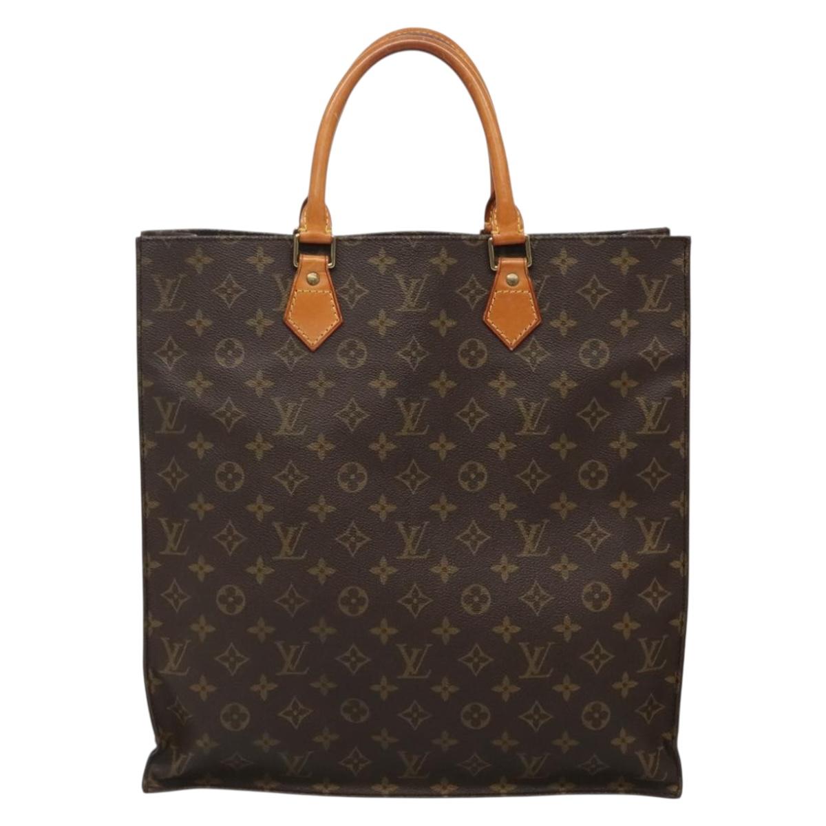 LOUIS VUITTON Monogram Sac Plat Hand Bag M51140 LV Auth ep9969